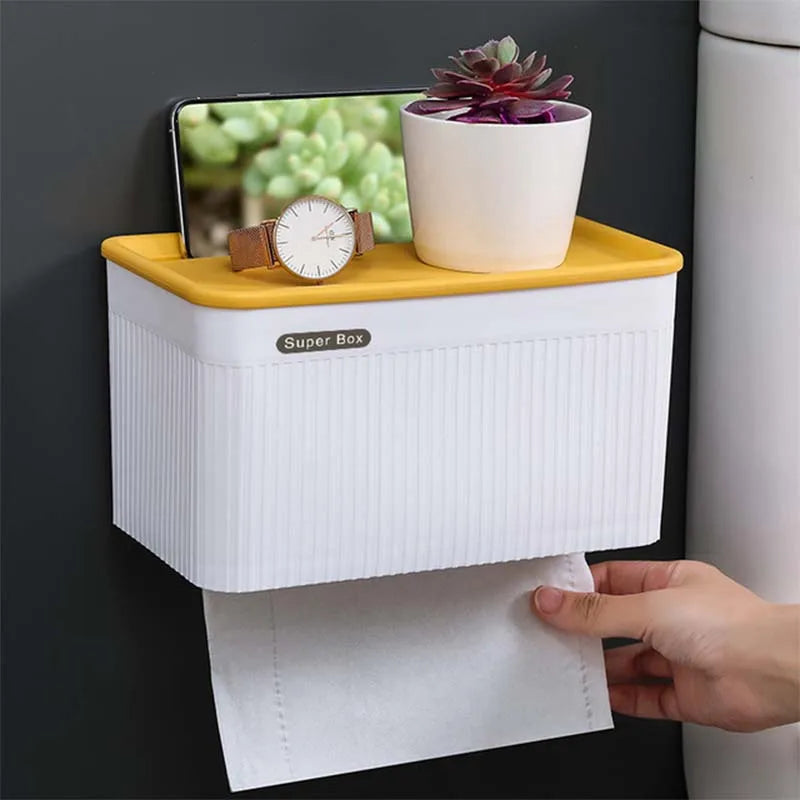 Wall Mount Toilet Paper Holder Tissue Box Waterproof Paper Towels