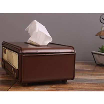 Retro Radio Shape Tissue Paper Box Napkin Storage Box