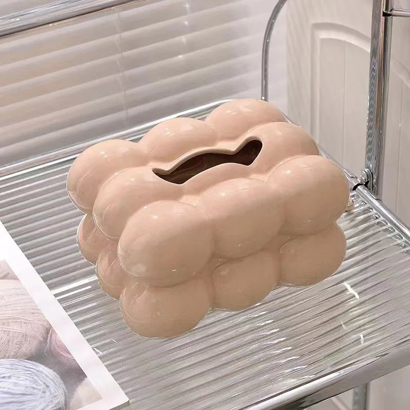 Ceramic Tissue Box Cotton Candy Drawer Napkin Carton Paper Towel Holder Drawer Tray