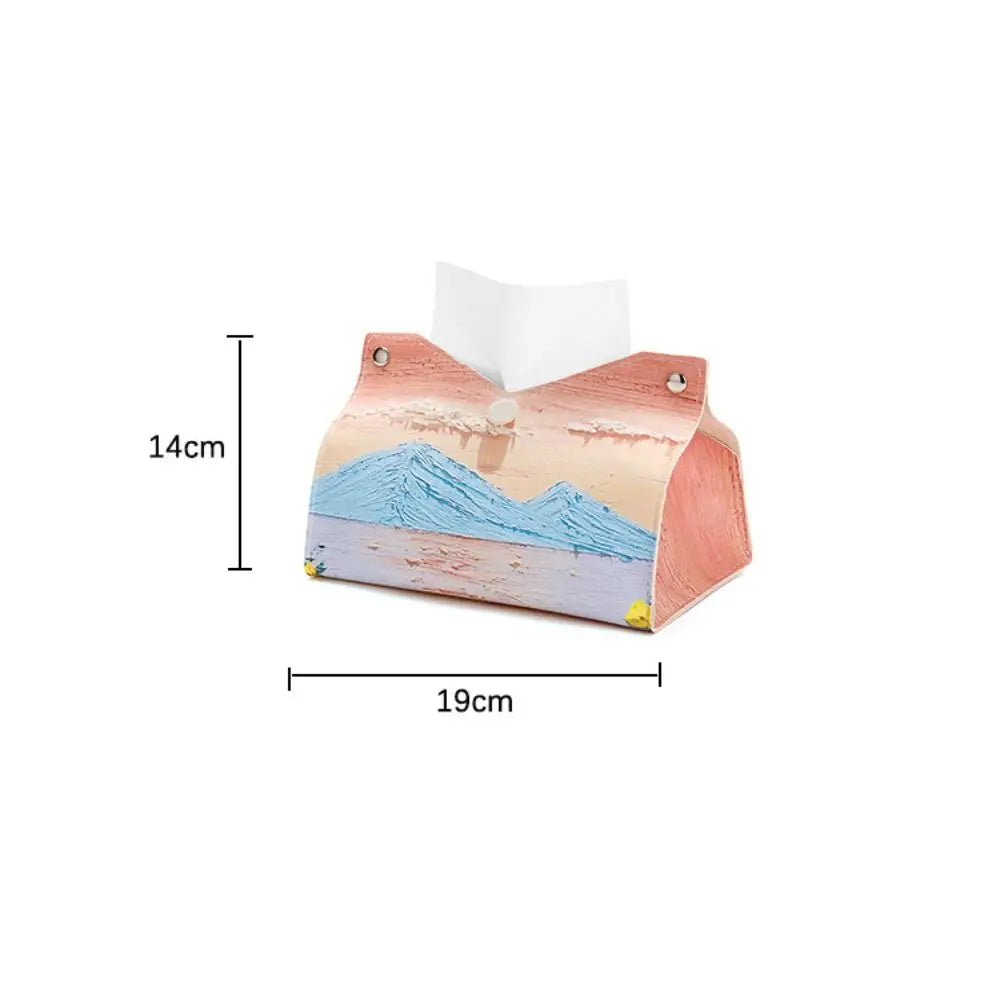 Pink Tissue Case Large Storage Oil Painting Paper Towel Box Creative Durable Napkin